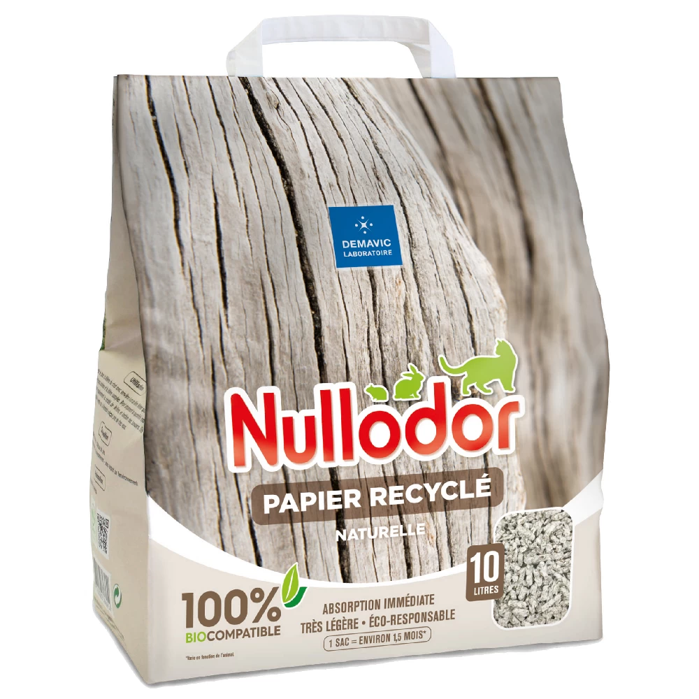 2x10l Nullodor Kattenbakvulling Papier Recyclé Kat 1 2x10l Nullodor Kattenbakvulling Papier Recyclé Kat