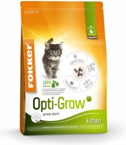 3x Fokker Opti Grow Kitten Kattenvoer Gevogelte 2,5 Kg