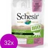 Schesir Kat Bio Pouch Paté Varken – Kattenvoer – 32 X 85 G