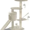 Krabpaal Voor Katten, Groot, Met Krabboom, XXL, Voor Katten, Activiteitencentrum, Met Grot En Platformen Voor Kinderen, Hoogte 112 Cm, Beige