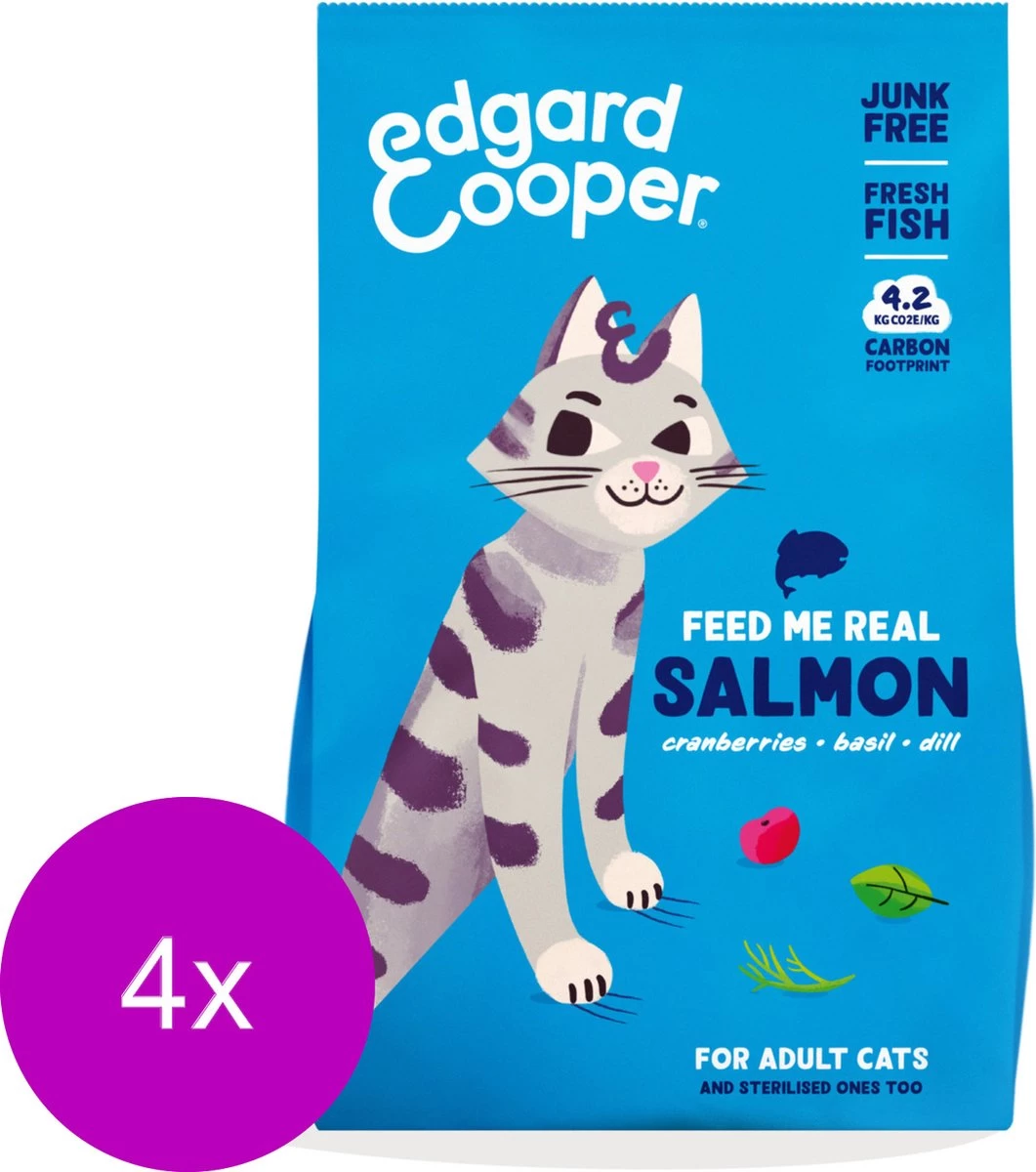Edgard & Cooper Edgard&Cooper Adult Zalm – Kattenvoer – 4 X 2 Kg 1 Edgard & Cooper Edgard&Cooper Adult Zalm – Kattenvoer – 4 X 2 Kg
