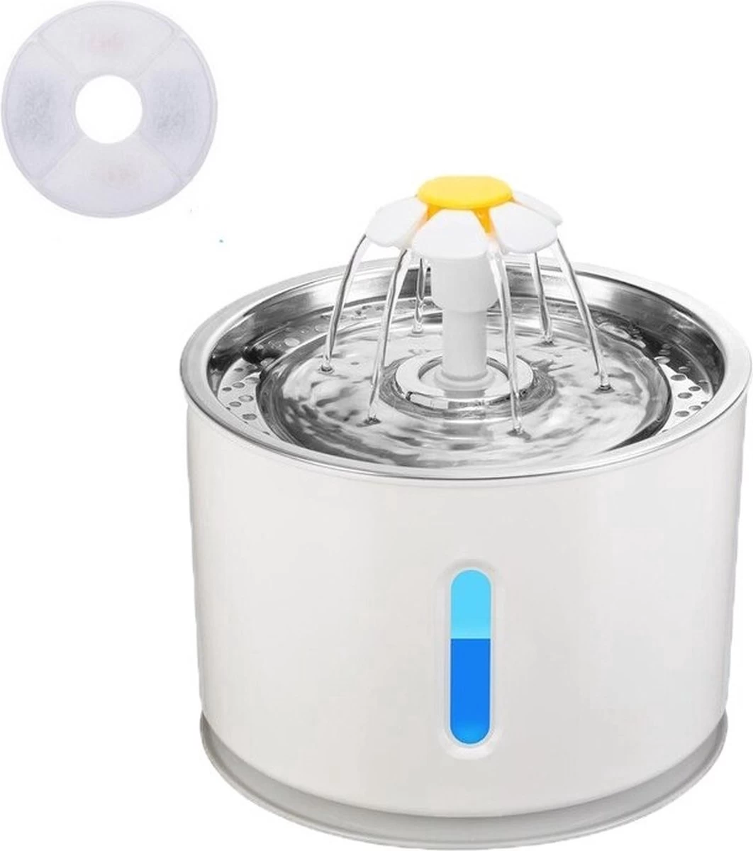 Drinkfontein – Fontein Voor Huisdieren – Kattenfontein – Huisdieren Speeltje – Zilver – Incl. 1 Filter 1 Drinkfontein – Fontein Voor Huisdieren – Kattenfontein – Huisdieren Speeltje – Zilver – Incl. 1 Filter