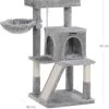 Kattenboom – Met Groot Platform – Met Grot – Speelhuisje – Klimboom Voor Katten – Grey