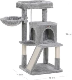 Kattenboom – Met Groot Platform – Met Grot – Speelhuisje – Klimboom Voor Katten – Grey