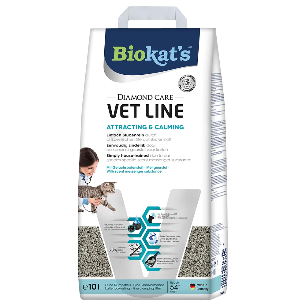 2x10L Vet Line Attracting & Calming Biokat’s Diamond Care Kattenbakvulling 1 2x10L Vet Line Attracting & Calming Biokat’s Diamond Care Kattenbakvulling
