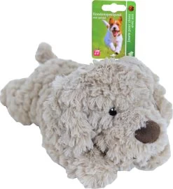 Boon Hondenspeelgoed Hond Liggend – Pluche – Beige – Met Piep – 34cm