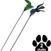 2 Stuks Kattenveren – Stok – Kattenspeelgoed – Kattenspeeltje – Veren Voor Katten
