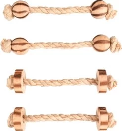 Knaagdierspeelgoed Bbq Touw Rondel Bolletje Natuur 15 Cm 4stuks Flamingo