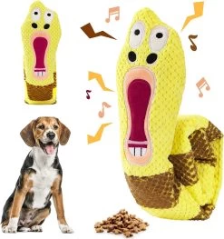Hondenspeelgoed, Puzzel Intelligentie Interactief Piepspeeltje, Puppy Pluche Kauwspeeltje Voor Verveling En Training, Wasbaar Snackspeelgoed Voor Kleine En Middelgrote Honden, Geel + Bruin