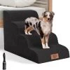 Hondentrap 4 Treden, Huisdierentrap Van Spons, Hondentrap Met Wasbare Hoes, Hondentrap Voor Kleine Honden En Katten, Hondentrap Voor Slaapbank – Met 1 Pluizenroller