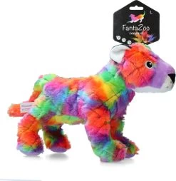FantaZoo Luipaard Kleurrijke En Gerecyclede Honden Knuffel – Zeer Stevig, Zacht En Duurzaam – Maat L 37x23cm – Geschikt Voor Large Hond