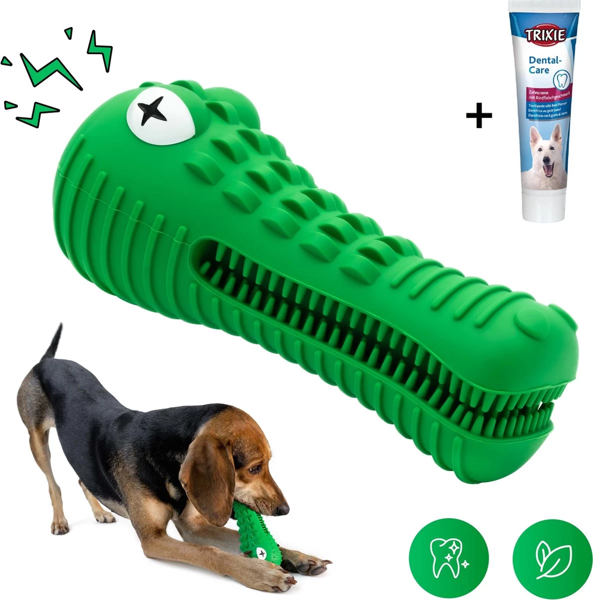 Tandenborstel (+TANDPASTA) Hond Melk Geur Smaak En Piep Honden Speelgoed – Krokodil Groen – Dutchwide 1 Tandenborstel (+TANDPASTA) Hond Melk Geur Smaak En Piep Honden Speelgoed – Krokodil Groen – Dutchwide