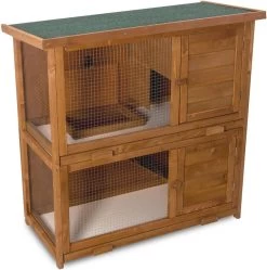 Konijnenhok – Konijnenren – Caviahok – Hamsterhok – Knaagdierenhok – 2 Verdiepingen – 2 Deurtjes