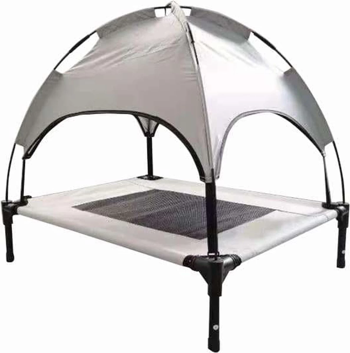 Nobby Honden Ligbed Chill Cool Met Parasol – Hondenstretcher – Grijs- 76x61x76cm 1 Nobby Honden Ligbed Chill Cool Met Parasol – Hondenstretcher – Grijs- 76x61x76cm