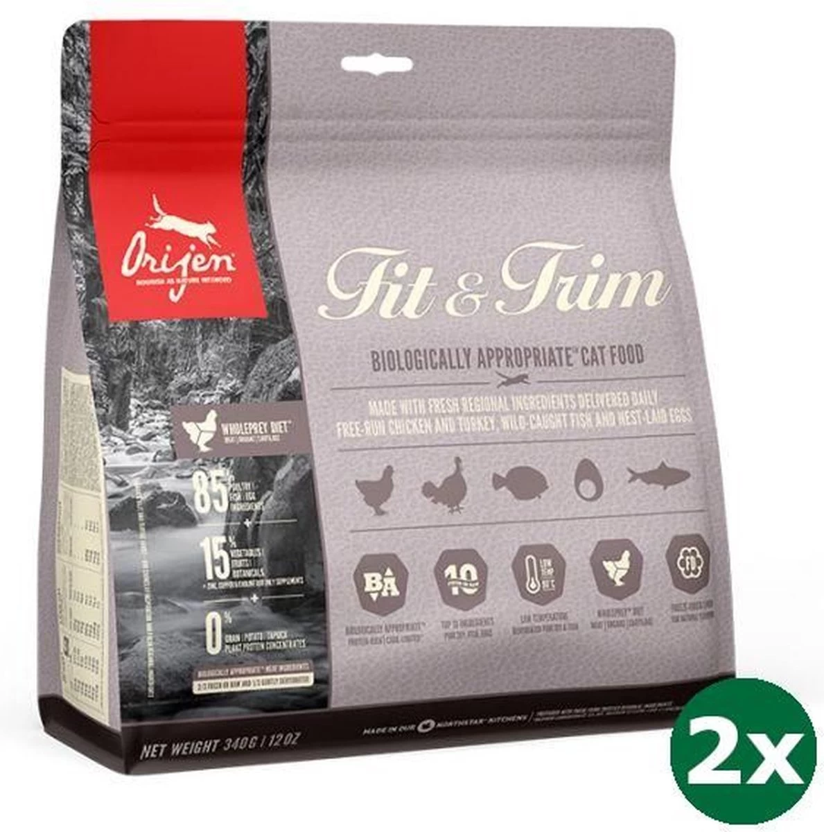 Orijen Whole Prey Fit & Trim Kattenvoer 2x 340 Gr 1 Orijen Whole Prey Fit & Trim Kattenvoer 2x 340 Gr