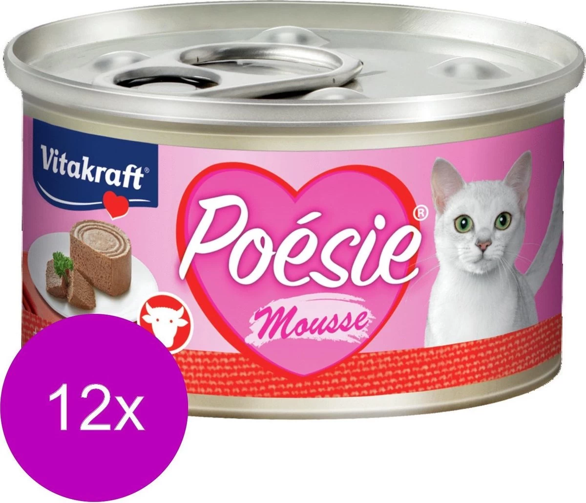 Vitakraft Poésie Mousse – Kattenvoer – 12 X 85 G 1 Vitakraft Poésie Mousse – Kattenvoer – 12 X 85 G