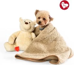 Hondenknuffel + Gratis Deken – Puppyknuffel Met Hartslag – Knuffel Met Hartslag – Antistress Hond – Hondenspeelgoed