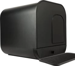 De Blaffende Kat Moderne Kattenbak – Met Uitneembare Lade En Kattenbak Mat – Zwart