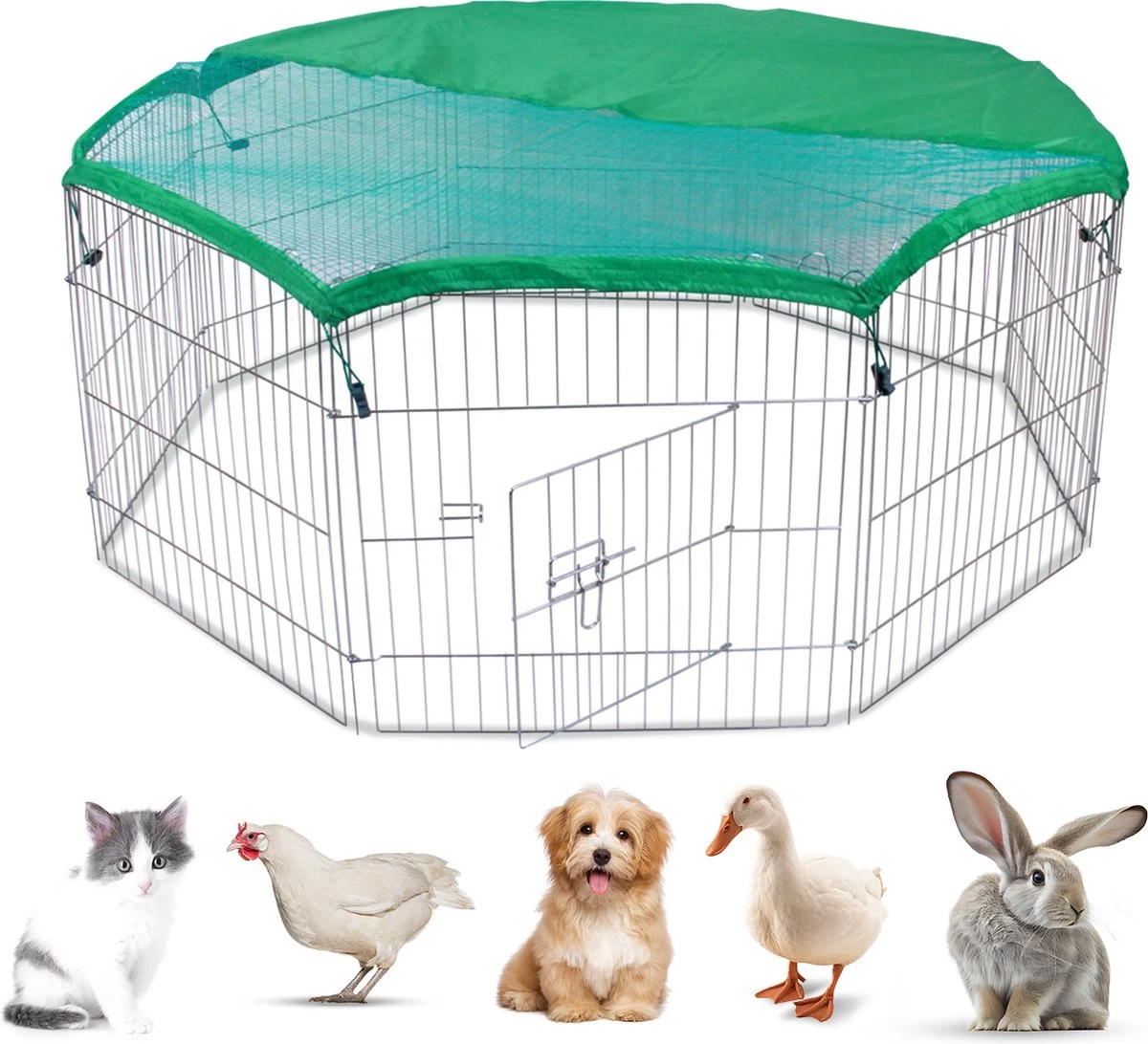 MaxxPet Konijnenhok Met Cover – Konijnenren- Konijnenren Met Zonnescherm – Knaagdieren Kooi – Dieren Ren- 80x75cm X 8-delig 1 MaxxPet Konijnenhok Met Cover – Konijnenren- Konijnenren Met Zonnescherm – Knaagdieren Kooi – Dieren Ren- 80x75cm X 8-delig