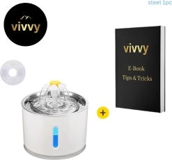 Drinkfontein Kat – Waterfontein Kat Met LED Verlichting – Drinkfontein Kat Keramiek – 100% Tevredenheidsgarantie – 2.4L