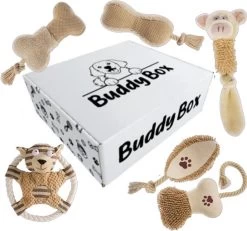 Honden Speelgoed – Puppy Speelgoed – 6 Stuks – Beige – Honden Knuffel – Trektouw – Honden Speeltjes
