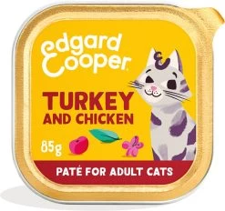 16x Edgard & Cooper Kattenvoer Adult Pate Kalkoen – Kip 85 Gr