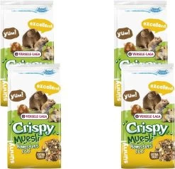 Versele-Laga Crispy Muesli Hamsters & Co – Hamstervoer – 4 X 2.75 Kg