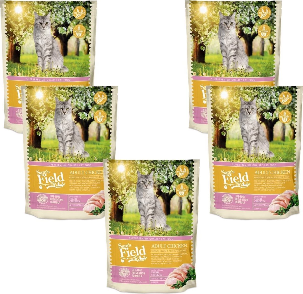 Sam’s Field Cat Adult Kip – Kattenvoer – 5 X 400 G 1 Sam’s Field Cat Adult Kip – Kattenvoer – 5 X 400 G