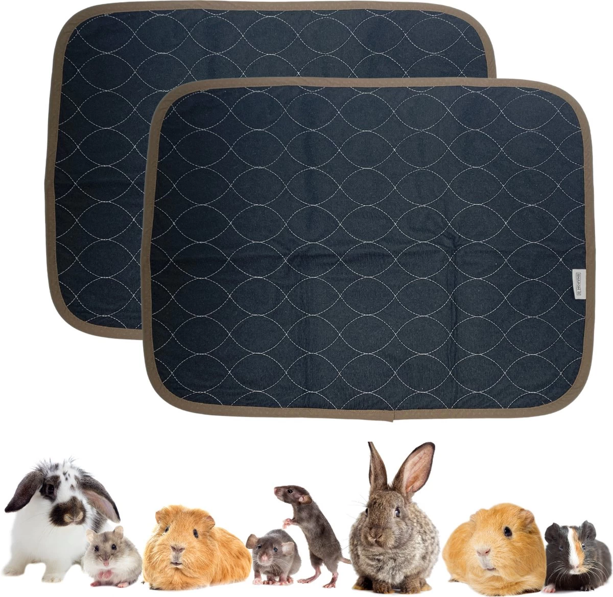 Strooiselmat Voor Knaagdieren – Fleece – 76×81 Cm – Zwart – Duopack 1 Strooiselmat Voor Knaagdieren – Fleece – 76×81 Cm – Zwart – Duopack