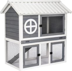 Adori Konijnenhok Izzy 111x71x115 Cm Grijs/Wit