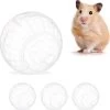 Relaxdays 4x Hamsterbal Doorzichtig – Knaagdierspeelgoed – Loopbal Kunststof – 14cm