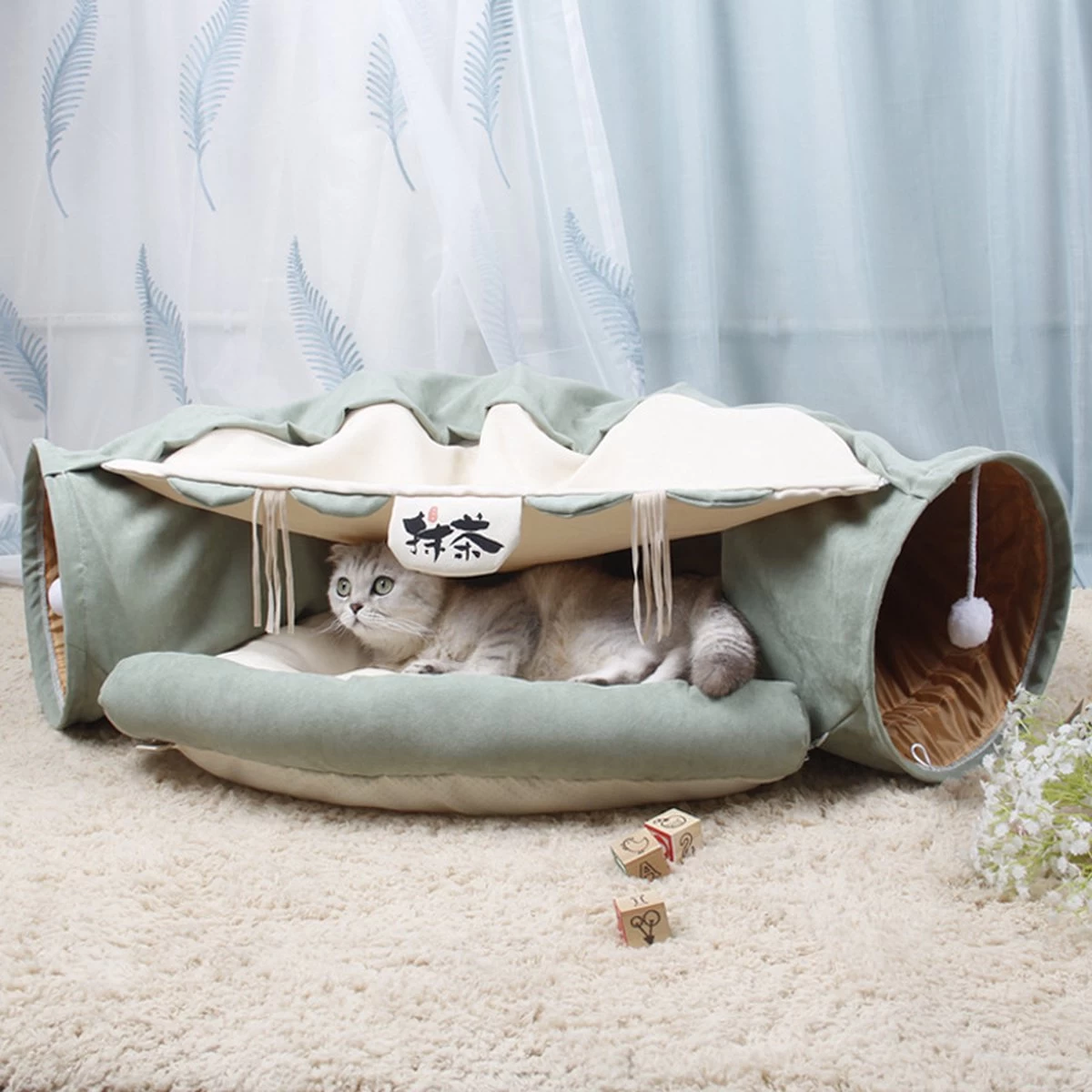 Opvouwbare Katten Bed Huis Interactieve Kat Tunnel Speelgoed Tunnel Kanaal Buis Kitten Cave Met Ballen Kussen Katten Accessoire 1 Opvouwbare Katten Bed Huis Interactieve Kat Tunnel Speelgoed Tunnel Kanaal Buis Kitten Cave Met Ballen Kussen Katten Accessoire