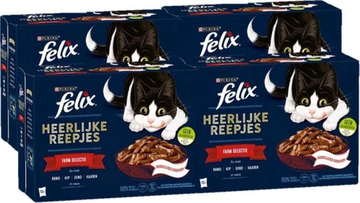 4x Felix – Heerlijke Reepjes Farm Selectie In Saus – Kattenvoer – 12x80g 1 4x Felix – Heerlijke Reepjes Farm Selectie In Saus – Kattenvoer – 12x80g
