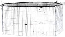 Tectake Kooi Voor Vrije Uitloop Met Veiligheidsnet Ø 145cm Zwart – 402392