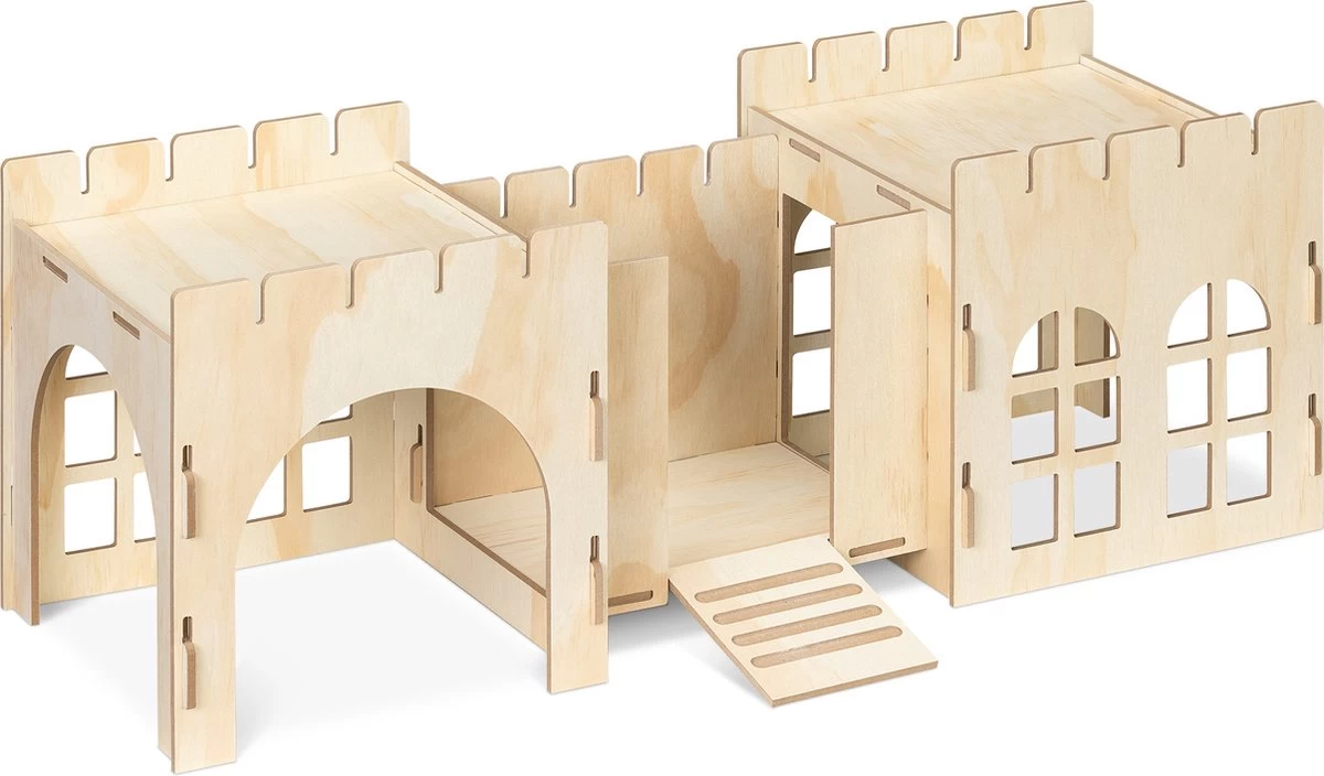 Navaris Houten Kasteel Voor Konijn – Speel- En Slaaphuisje Voor Konijn – Voor Binnen En Buiten Het Hok – 69 X 24 X 25,5 Cm 1 Navaris Houten Kasteel Voor Konijn – Speel- En Slaaphuisje Voor Konijn – Voor Binnen En Buiten Het Hok – 69 X 24 X 25,5 Cm