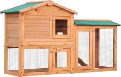Konijnenhok – Konijnenren – Konijnenhok Voor Buiten – 145 X 45 X 85 Cm (LxBxH)