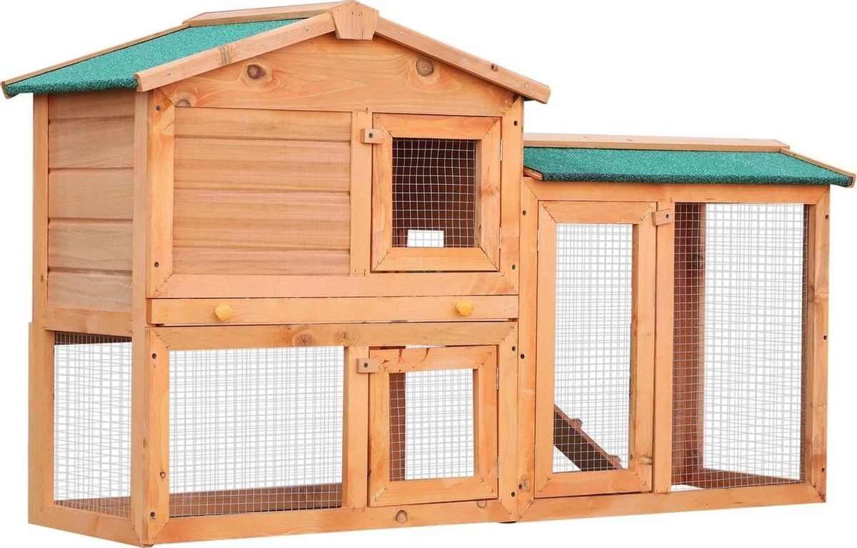 Konijnenhok – Konijnenren – Konijnenhok Voor Buiten – 145 X 45 X 85 Cm (LxBxH) 1 Konijnenhok – Konijnenren – Konijnenhok Voor Buiten – 145 X 45 X 85 Cm (LxBxH)