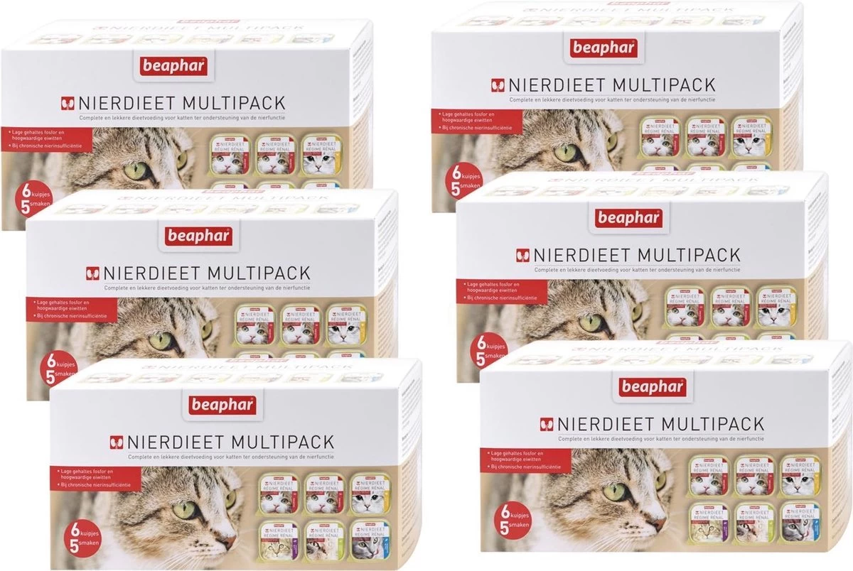 Beaphar Nierdieet Kat Multi Pack Kip/Eend/Lam – Kattenvoer – 6 X 100 G 1 Beaphar Nierdieet Kat Multi Pack Kip/Eend/Lam – Kattenvoer – 6 X 100 G