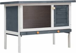 VidaXL Konijnenhok Voor Buiten Met 1 Verdieping Hout Grijs