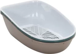 VidaXL Kattenbak 59x39x22 Cm Polypropeen Bruin En Wit