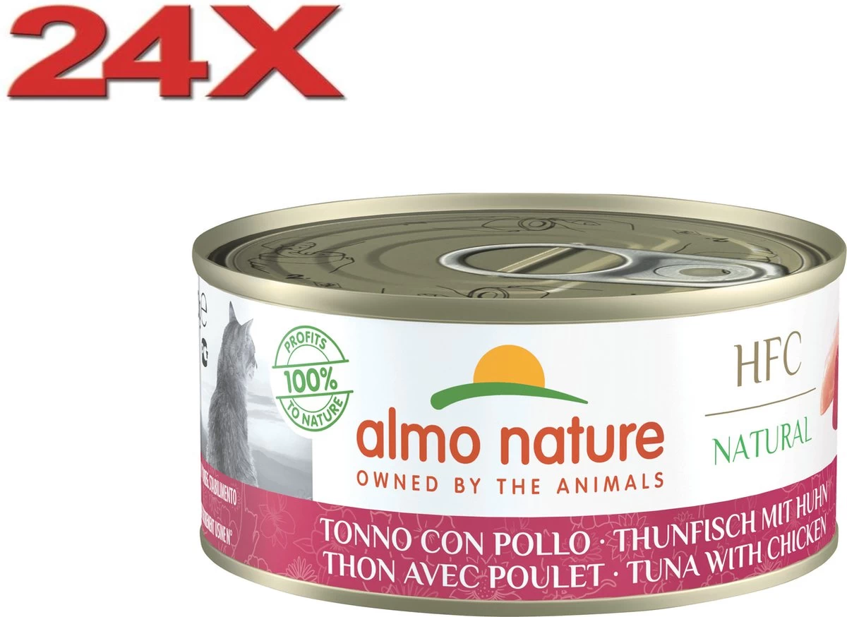 Almo Nature HFC – Kattenvoer – Tonijn & Kip – 24x150gr 1 Almo Nature HFC – Kattenvoer – Tonijn & Kip – 24x150gr