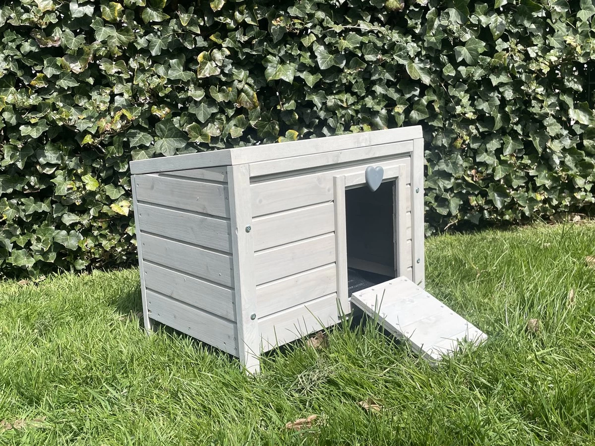 Knaagdierhuis – Knaagdierhok – Konijnenhok – Schuilhok – Caviahok – White Wash – 53 X 37.5 X 63.5cm 1 Knaagdierhuis – Knaagdierhok – Konijnenhok – Schuilhok – Caviahok – White Wash – 53 X 37.5 X 63.5cm