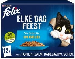 Felix Elke Dag Feest Vis Selectie In Gelei – Katten Natvoer – 4x12x85 Gr