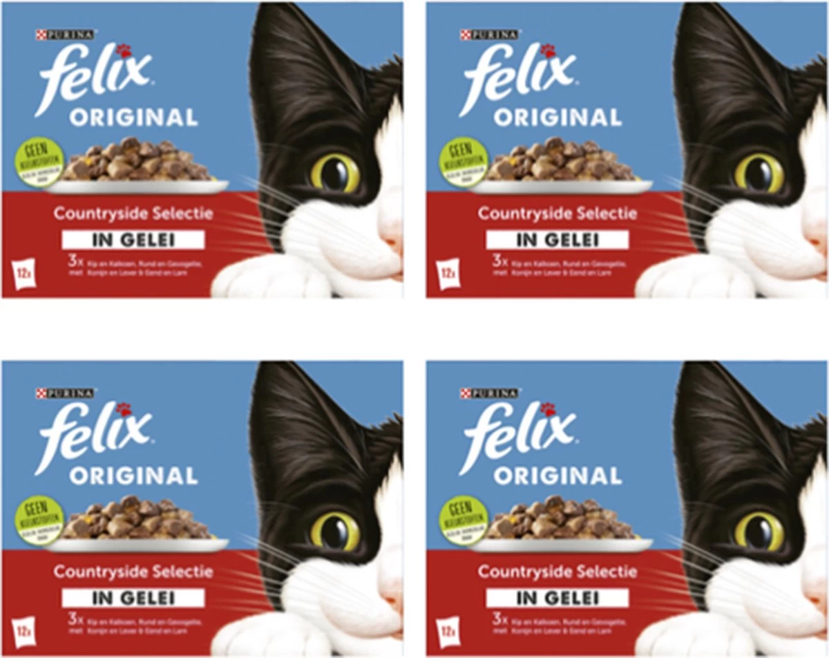 4x Felix – Original Countryside Selectie In Gelei – Kattenvoer – 12x85g 1 4x Felix – Original Countryside Selectie In Gelei – Kattenvoer – 12x85g