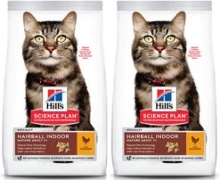 Hills 2x Hill’s – Feline Mature Adult Hairball & Indoor Kip – Kattenvoer – 1.5kg