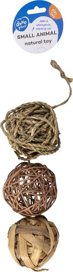 Duvo+ Trio Natuurlijke Speelballen 3st – 10 Cm