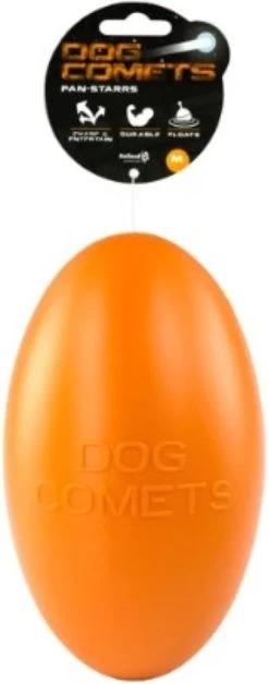 Dog Comets Pan-Stars Hondenspeeltje – Duurzaam Honden Speelgoed – Praktisch Onverwoestbare Honden Bal – Geschikt Voor Kleine Honden – Oranje – 20 Cm