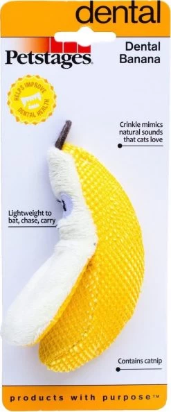Petstages Dental Banana – Gebitsverzorgend Speelgoed Met Catnip Voor Katten – Bevat Kattenkruid