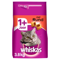 Whiskas Brokjes Adult – Kattenvoer – Rund 3.8 Kg