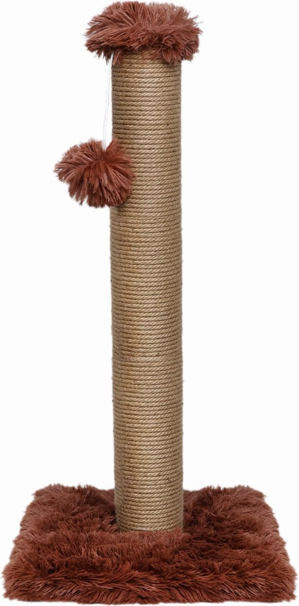 Topmast Krabpaal Fluffy Big Pole – Bruin – 39 X 39 X 80 Cm – Made In EU – Krabpaal Voor Katten – Sterk Sisal Touw – Met Kattenspeeltje 1 Topmast Krabpaal Fluffy Big Pole – Bruin – 39 X 39 X 80 Cm – Made In EU – Krabpaal Voor Katten – Sterk Sisal Touw – Met Kattenspeeltje